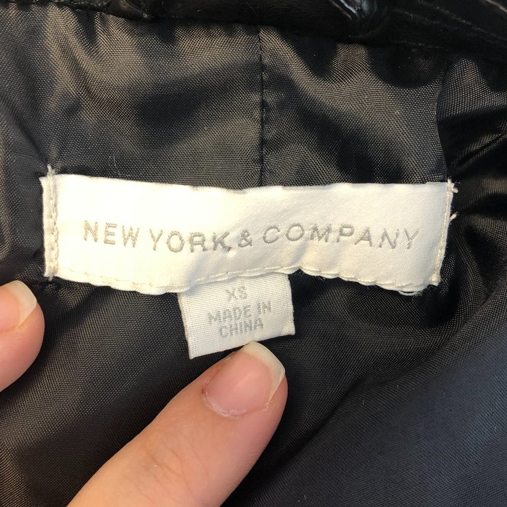 NEW YORK & COMPANY Faux Leather Moto Jacket #AI18 - Picture 8 of 10